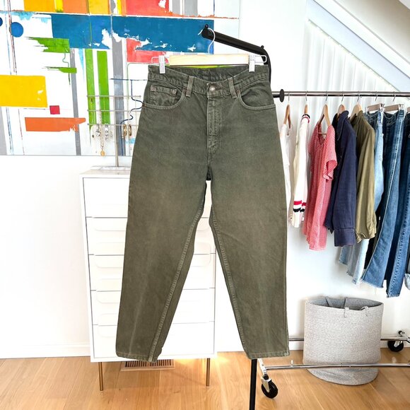 Vintage Levi's 550 Olive Green Jeans W 27 x L 26.5 - Picture 1 of 5